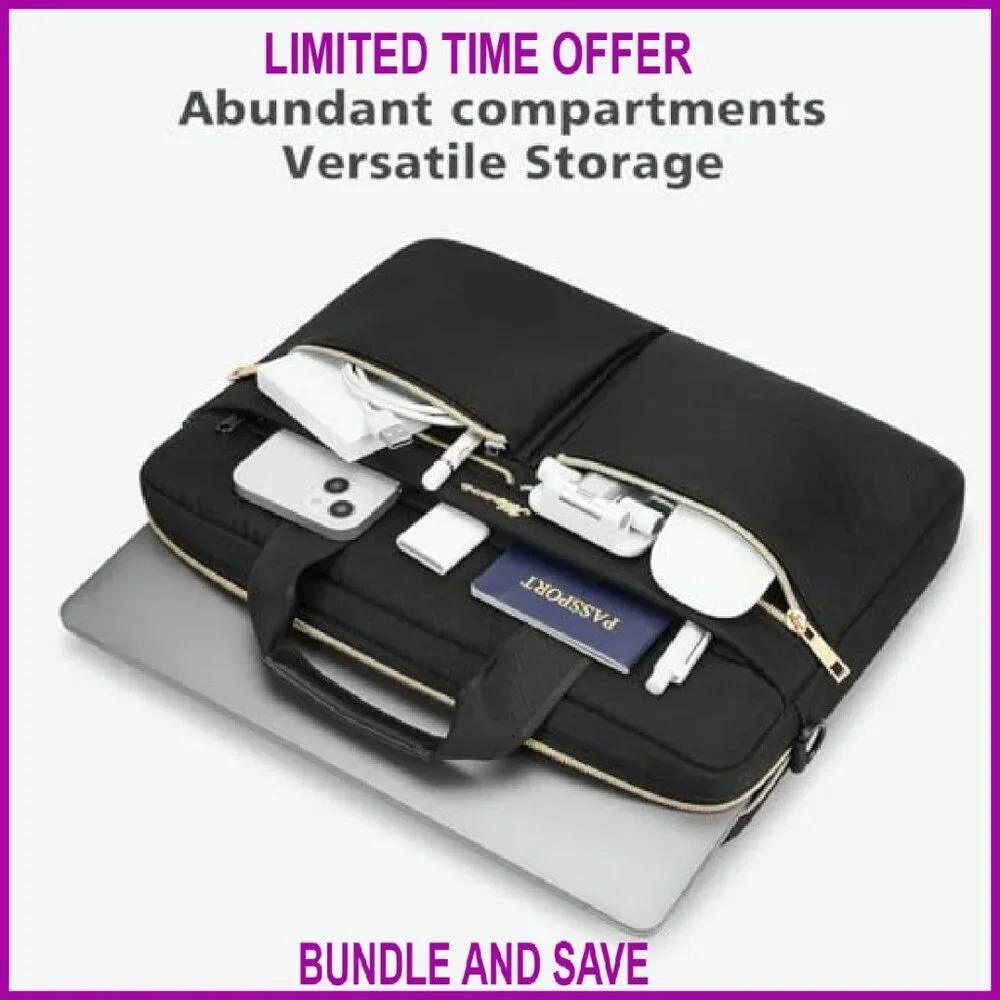 17.3 Inch Laptop Sleeve Case with Shoulder Strap Multiple Pockets